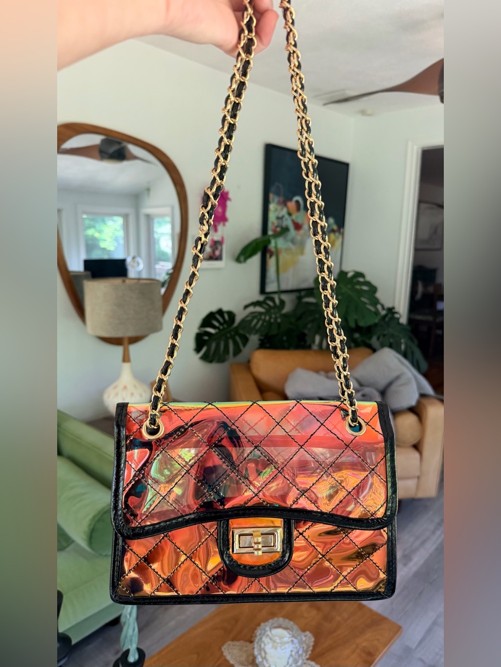NEW in Box FULL SET Chanel Iridescent & Black Reissue Handbag w Gold Hardware - Picture 2 of 15